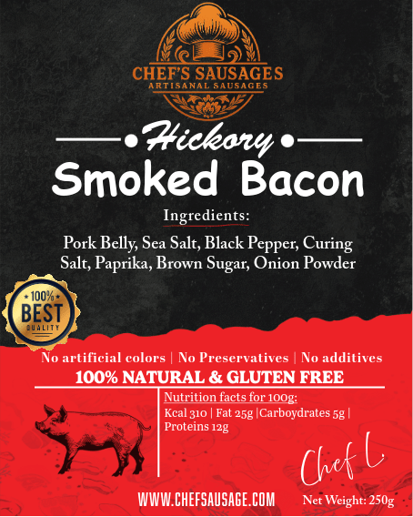 PRE-ORDER, AVAILABLE FROM 5 JULY - Sliced Breakfast Bacon, Hickory smoked