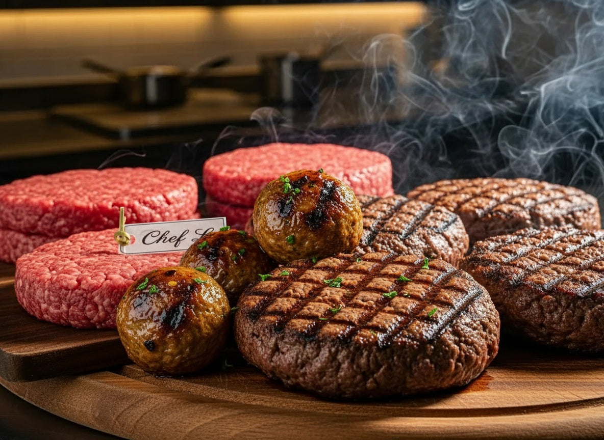 Chef's Signature Burger Patties & Meatballs- When beef meet The Chef