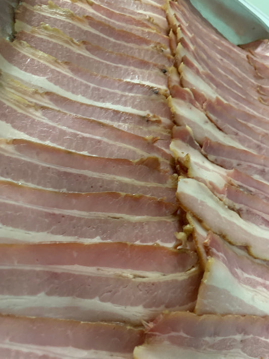Honey - Garlic Apple/Cherry Wood Smoked Bacon 250g Thin Cut 2mm - Chef's Sausage