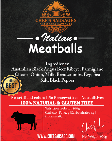 Italian Beef Meatballs 660g pack (11 meatballs)
