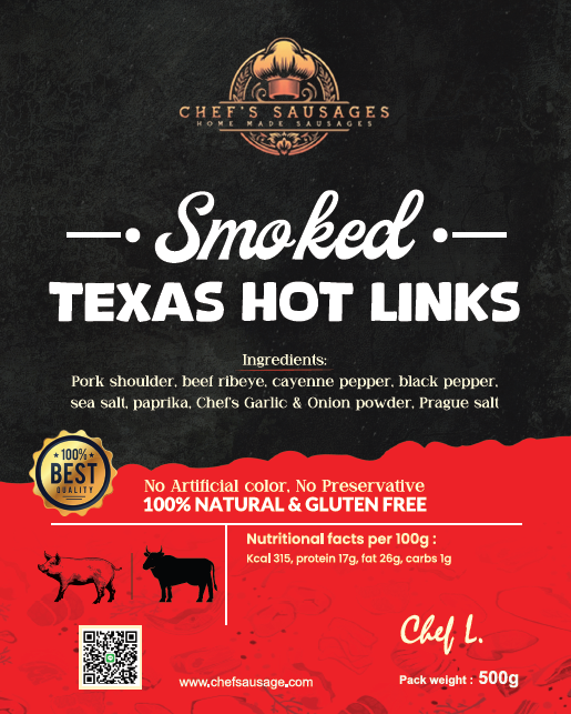 Smoked Texas Hot Links 500g