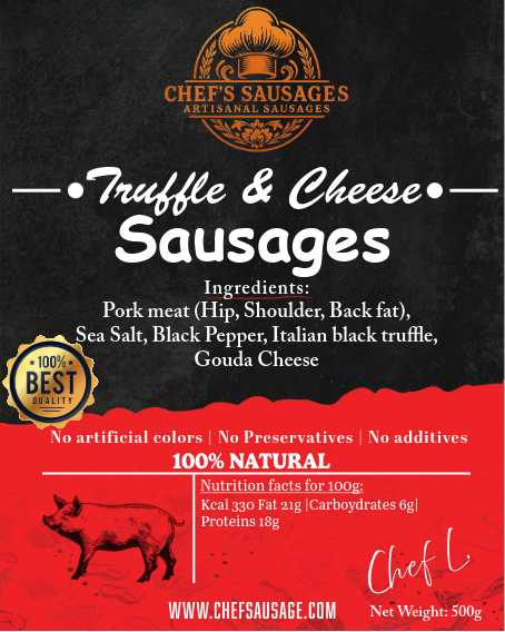 Truffle & Cheese Sausages (PRE-ORDER, Sausages Available from 15 November)
