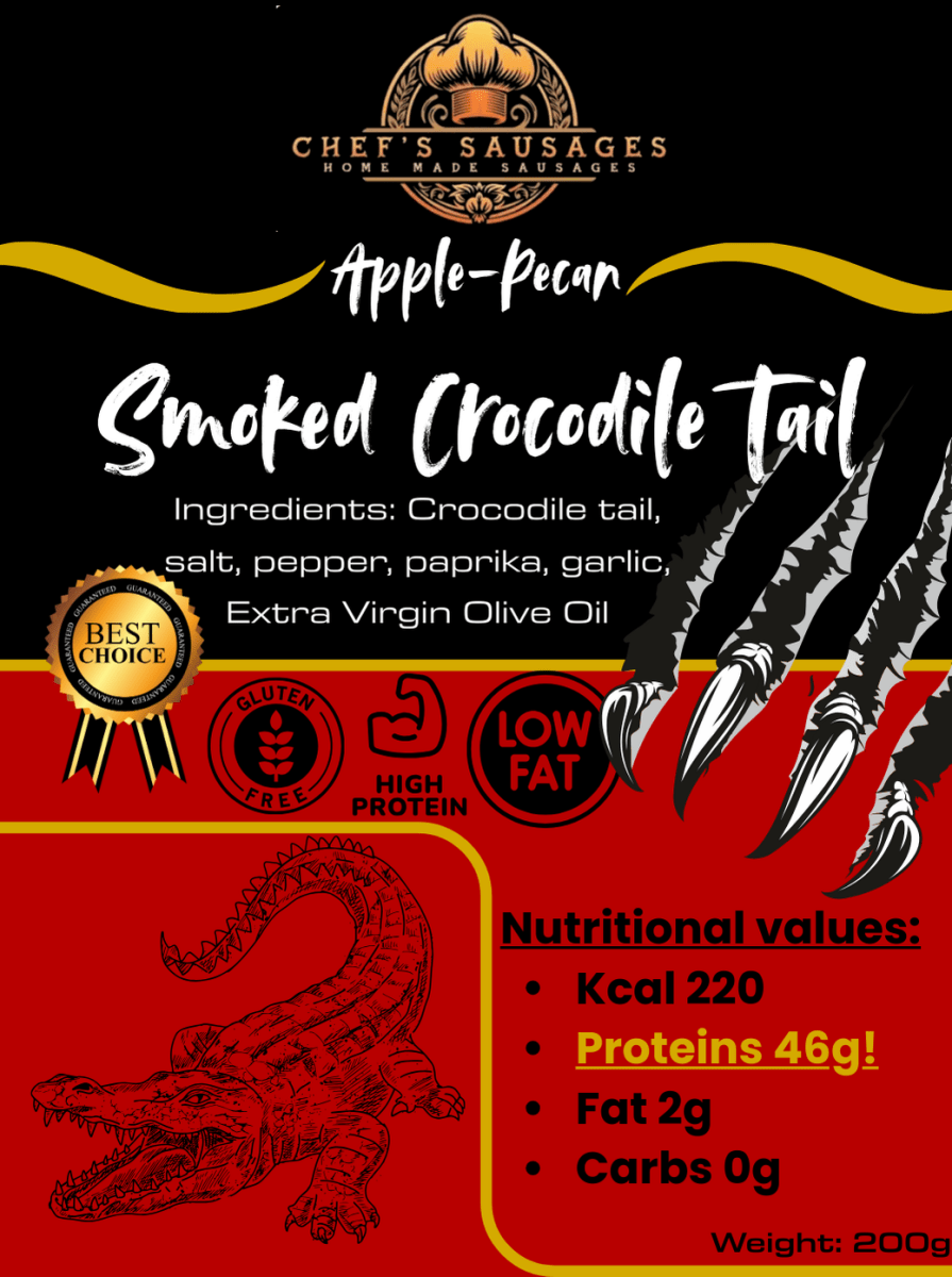 Apple - Pecan Smoked Crocodile Tail - Chef's Sausage - 