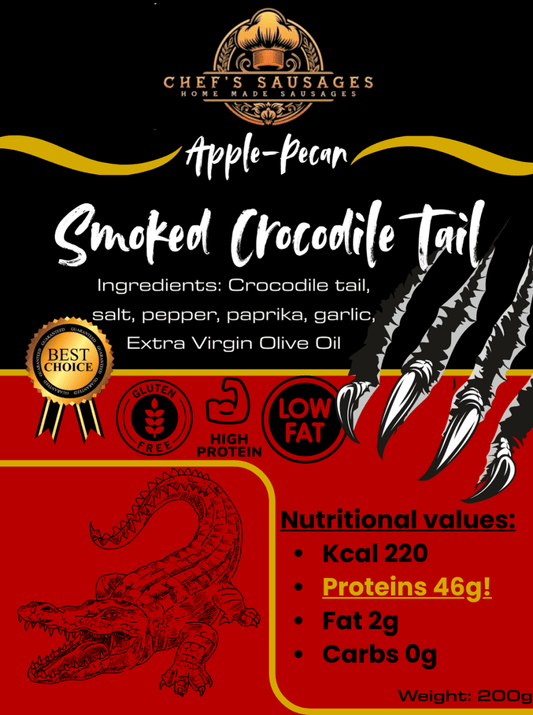 Apple - Pecan Smoked Crocodile Tail - Chef's Sausage - 