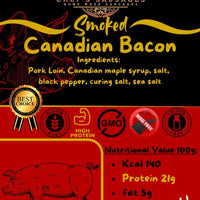 Smoked Canadian Bacon – 250g - Chef's Sausage - 